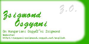 zsigmond osgyani business card